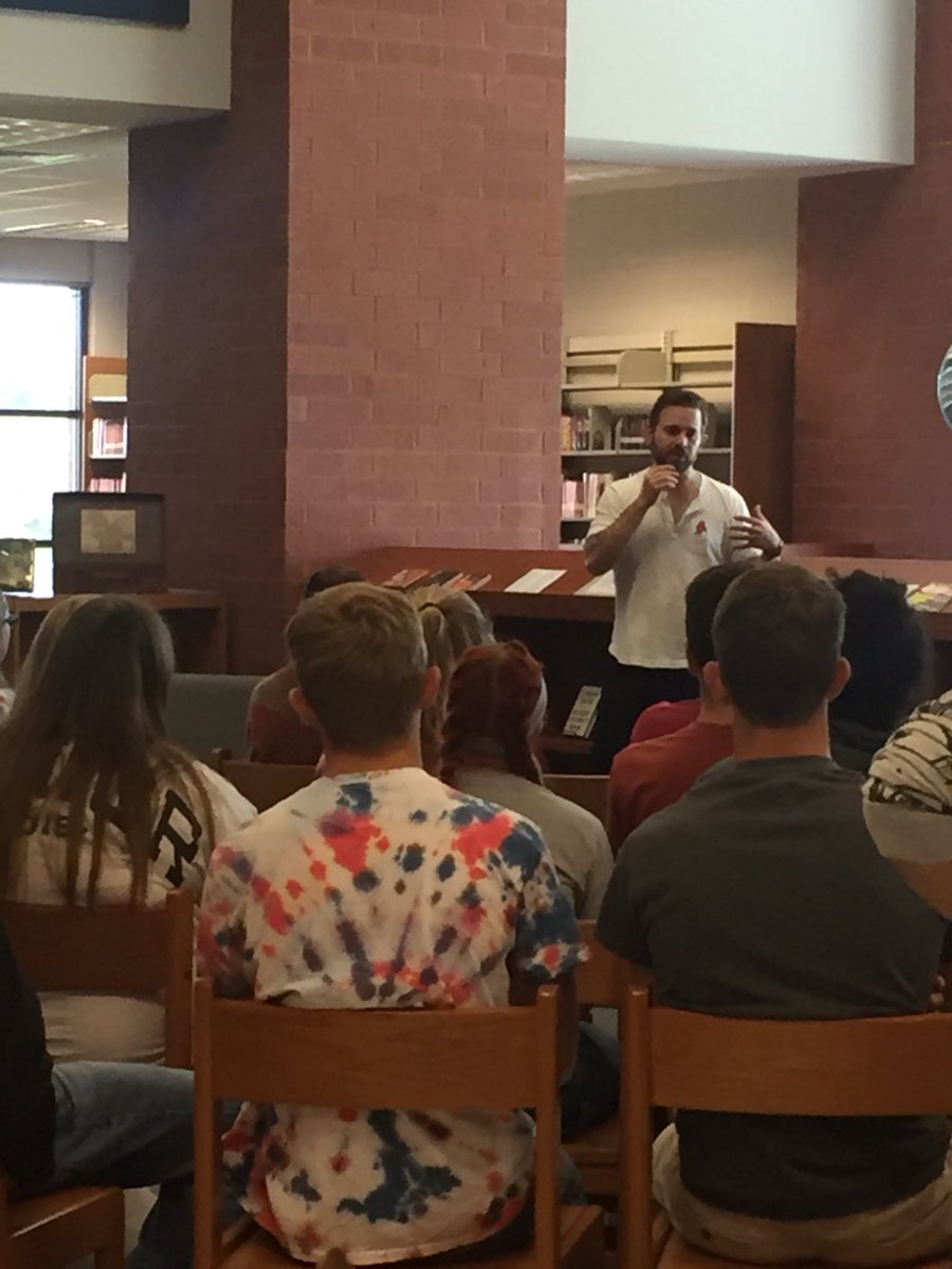 Author Jeff Zentner visits with students at Creek Wood High School. #creekwood