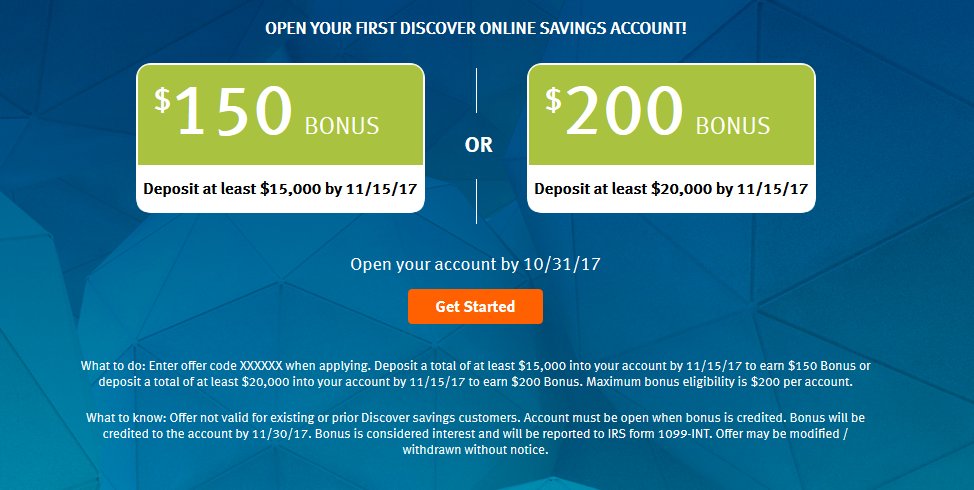 devurweb's tweet image. Discover Bank – Discover Bank Online Savings Promotion: $200 or $150 Bonus &amp;amp; 1.15% APY: dea4.com/1jd