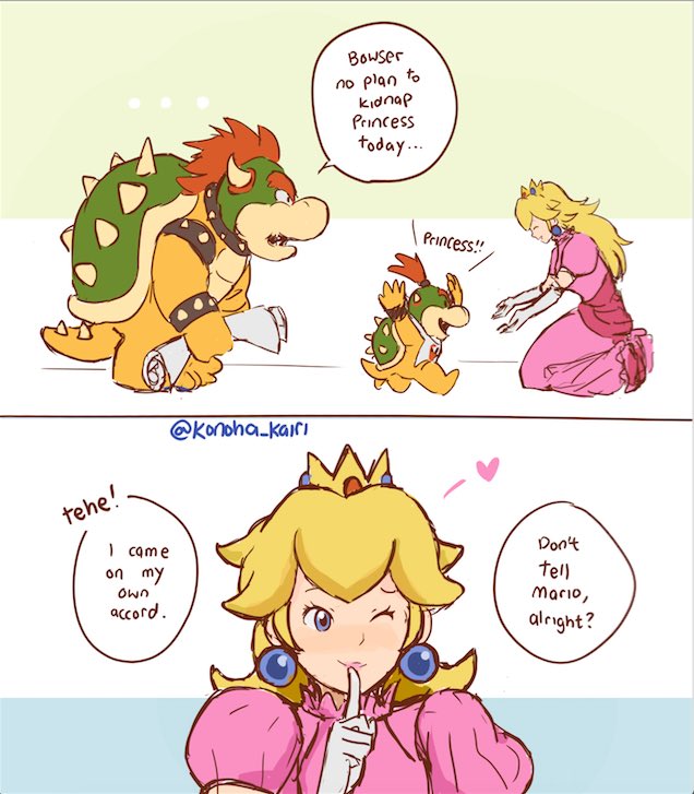 konoha_kairi's tweet photo. First time drawing my childhood fandom YE
I want Bowser and Peach to be good friends!! 🍄✨ https://t.co/SJA6kGoqNp