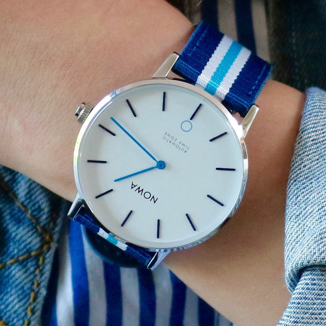 nowawatch's tweet photo. Mesmerising shades of blue make a bold fashion statement. #Nowawatch #ericgizard #BateauIvre #Shaper https://t.co/ajXxjGBxAO