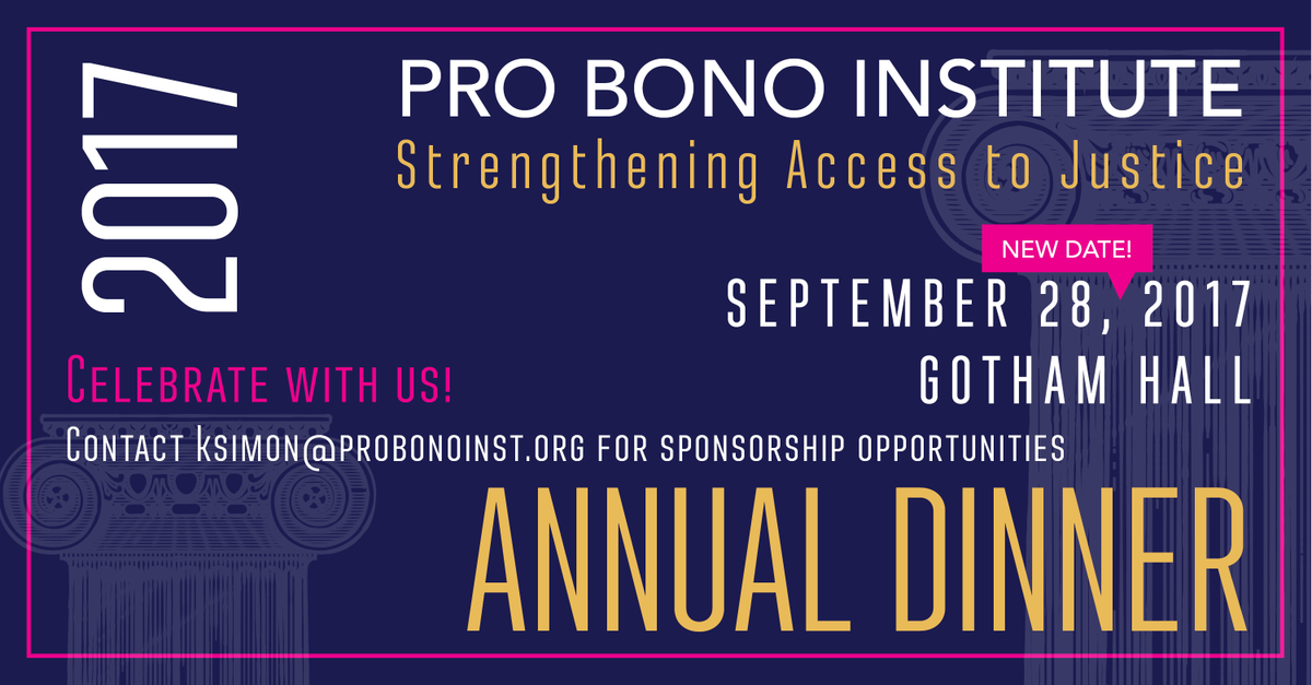 ProBonoInst's tweet photo. So excited to see our guests for #PBIDinner2017 TONIGHT! Follow us on our Facebook page for live videos from the event. #ProBonoProud https://t.co/lKoeS2uM4E