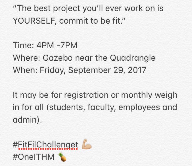 nullaccountx's tweet photo. “The best project you’ll ever work on is YOURSELF, commit to be fit.”
#FitFilChallenget 💪🏼
#OneITHM 🍍 https://t.co/V2fKselstD