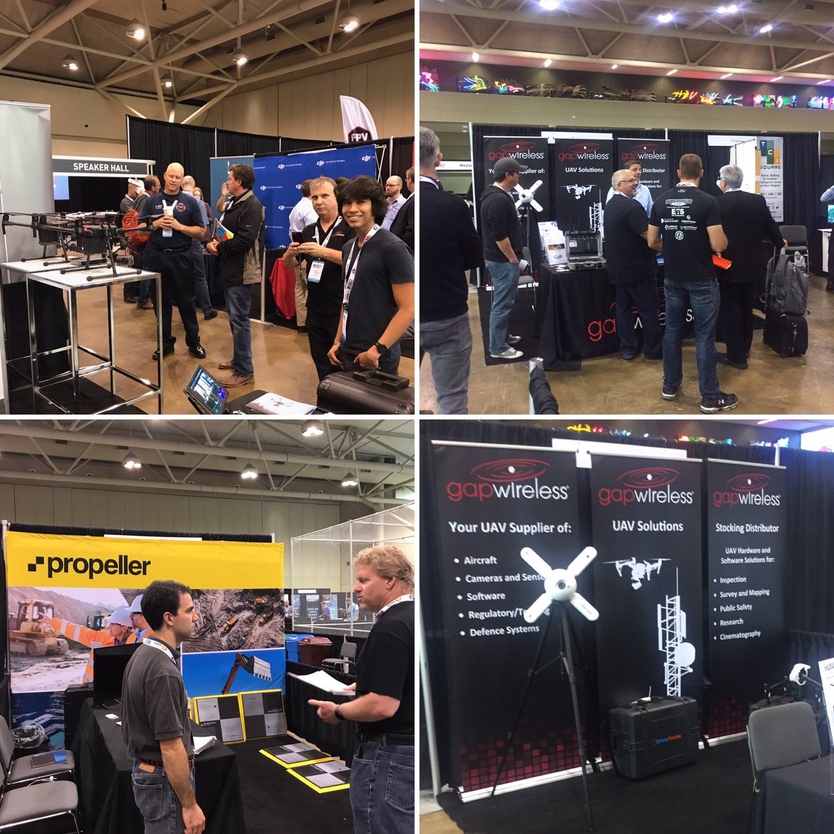 NWSnext's tweet photo. It's quite busy here at the #BigDroneShow! Come check out @DJI, @dedrone, @PropellerAero @FLIR and @ksidatasciences @ booths 414, 415 & 514! https://t.co/Q4Xki3n7Zb