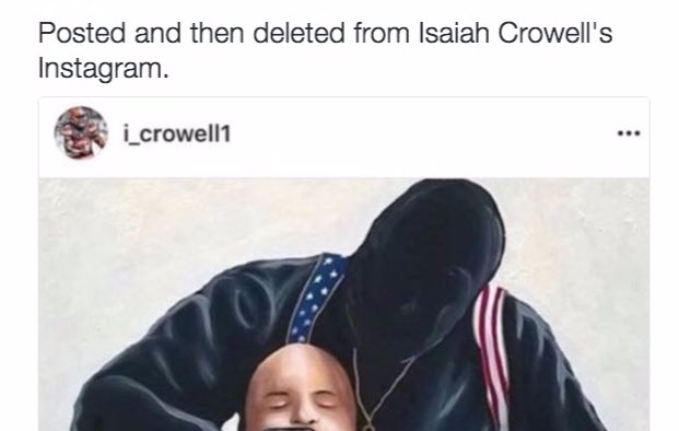 Isaiah Crowell of Cleveland Browns posted this to Instagram, then deleted it