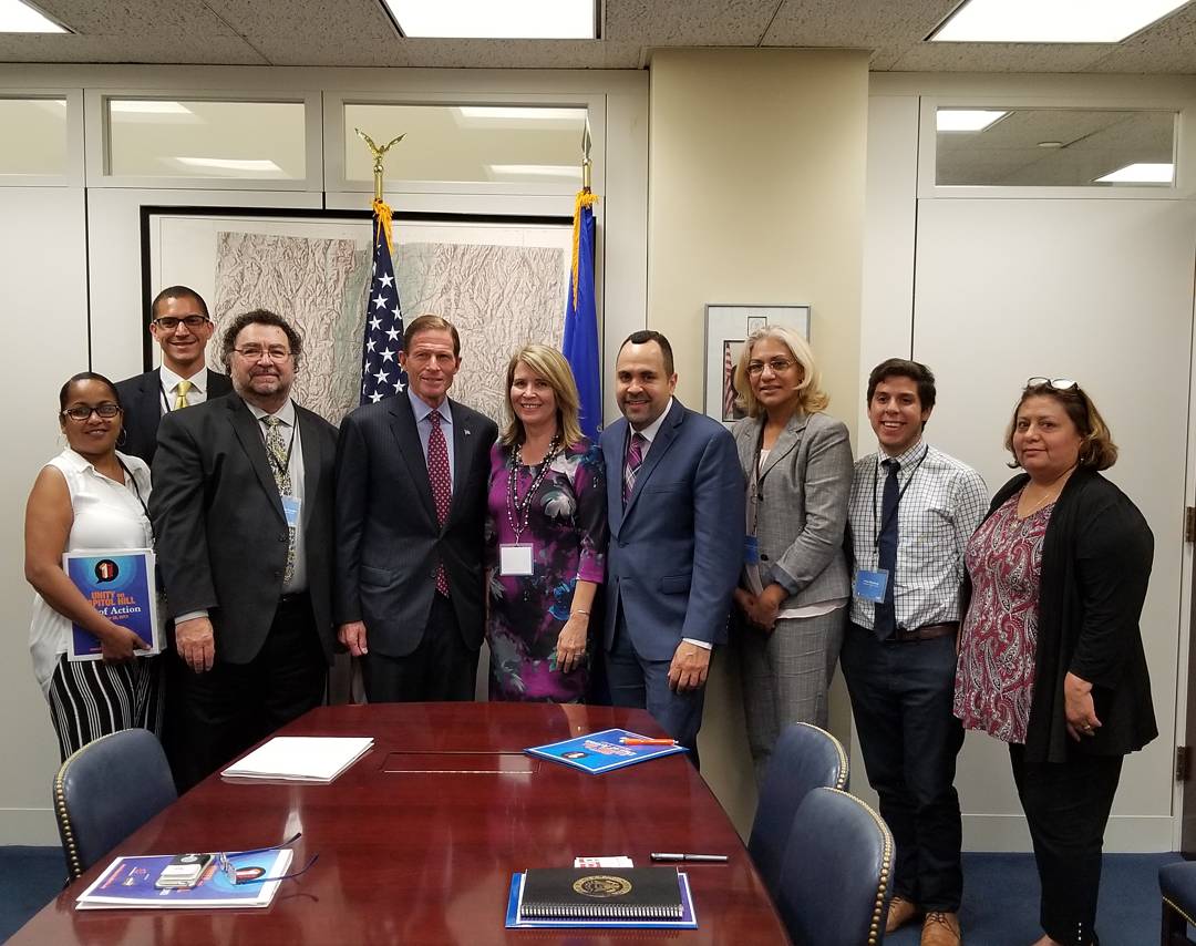 felicianojrf's tweet photo. The CT crew & @HispanicFed President, Jose Calderon, meeting with @SenBlumenthal. Thank you! #unityoncapitolhill #advocacy #solidarity https://t.co/33nUevzOAc