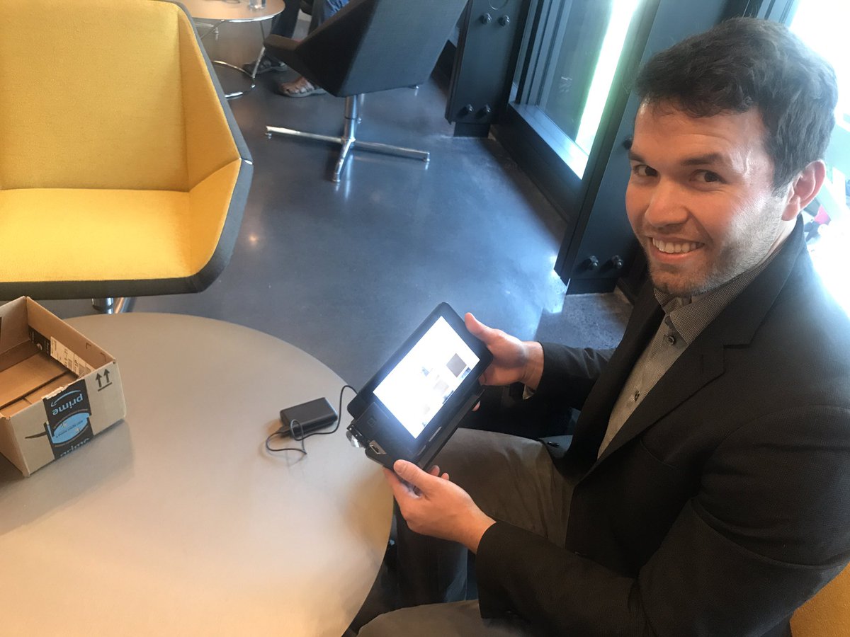 QuantifiedSkin's tweet photo. Demoing our platform on custom created Amazon Echo Show! https://t.co/PlTnCEH0EA