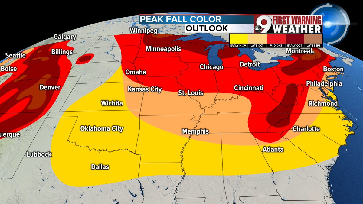 Cincywxman's tweet photo. Here you go! Gotta watch this heat-could affect the colors @wcpo #cincywx #heatbad https://t.co/uSFZfFeB3P