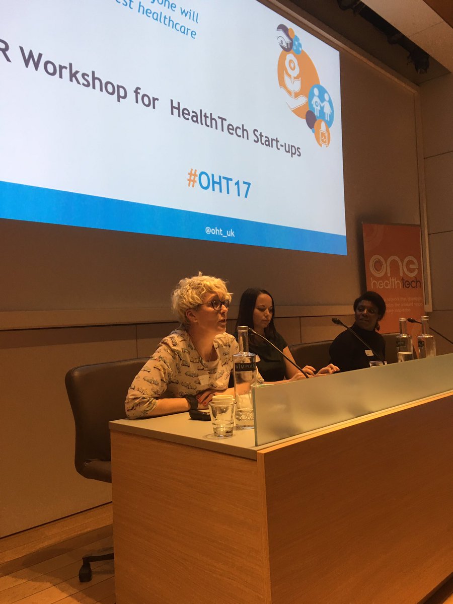 We're back to hear the NHS perspective with top panellists @BelCoker <a href="/louisesinclair/">Louise Sinclair</a> and <a href="/kristenallin/">KA</a> #OHT17