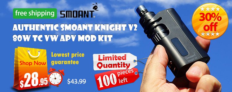 Authentic Smoant Knight V2 80W TC VW APV Mod Kit was $43.99 #Sale $28.99 Buy shrsl.com/k6t6 #ModKit #SmoantKnight #BoxMod #VapeGear