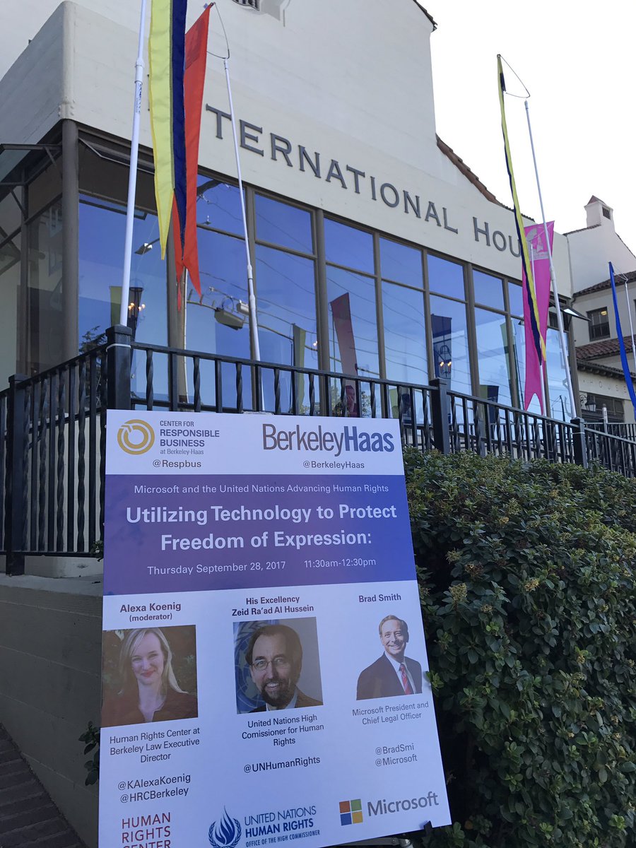respbus's tweet photo. We're starting in 30 minutes! @Microsoft @UNHumanRights @hrcberkeley @BerkeleyHaas #freedomOfExpression https://t.co/N8oK38UCXV