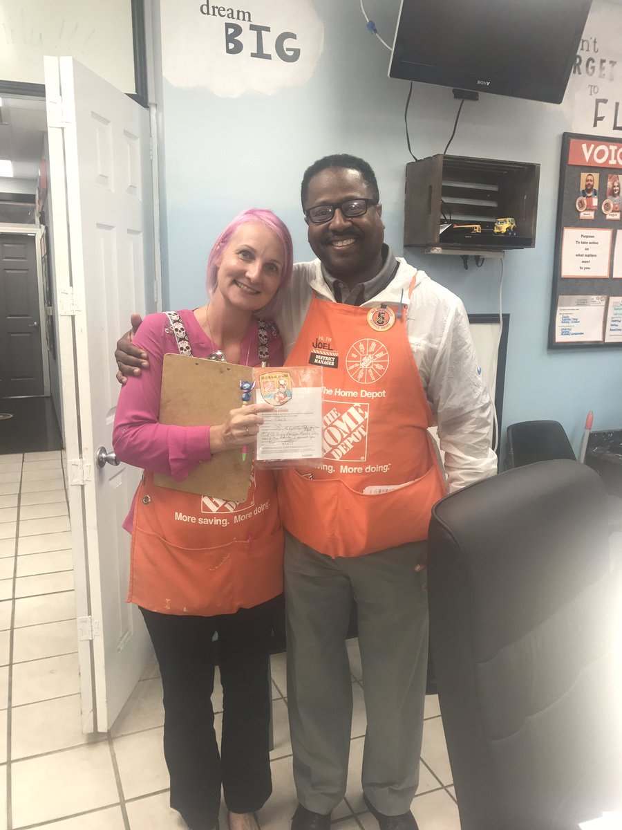 Congrats Pat and <a href="/camillew0779/">Camille Wayne</a>  on your Homer Badges from DM <a href="/thdjoelcog/">Joel Cogdell</a> for taking care of our associates! Great Job!! <a href="/RecoWatson/">Reco Watson</a>