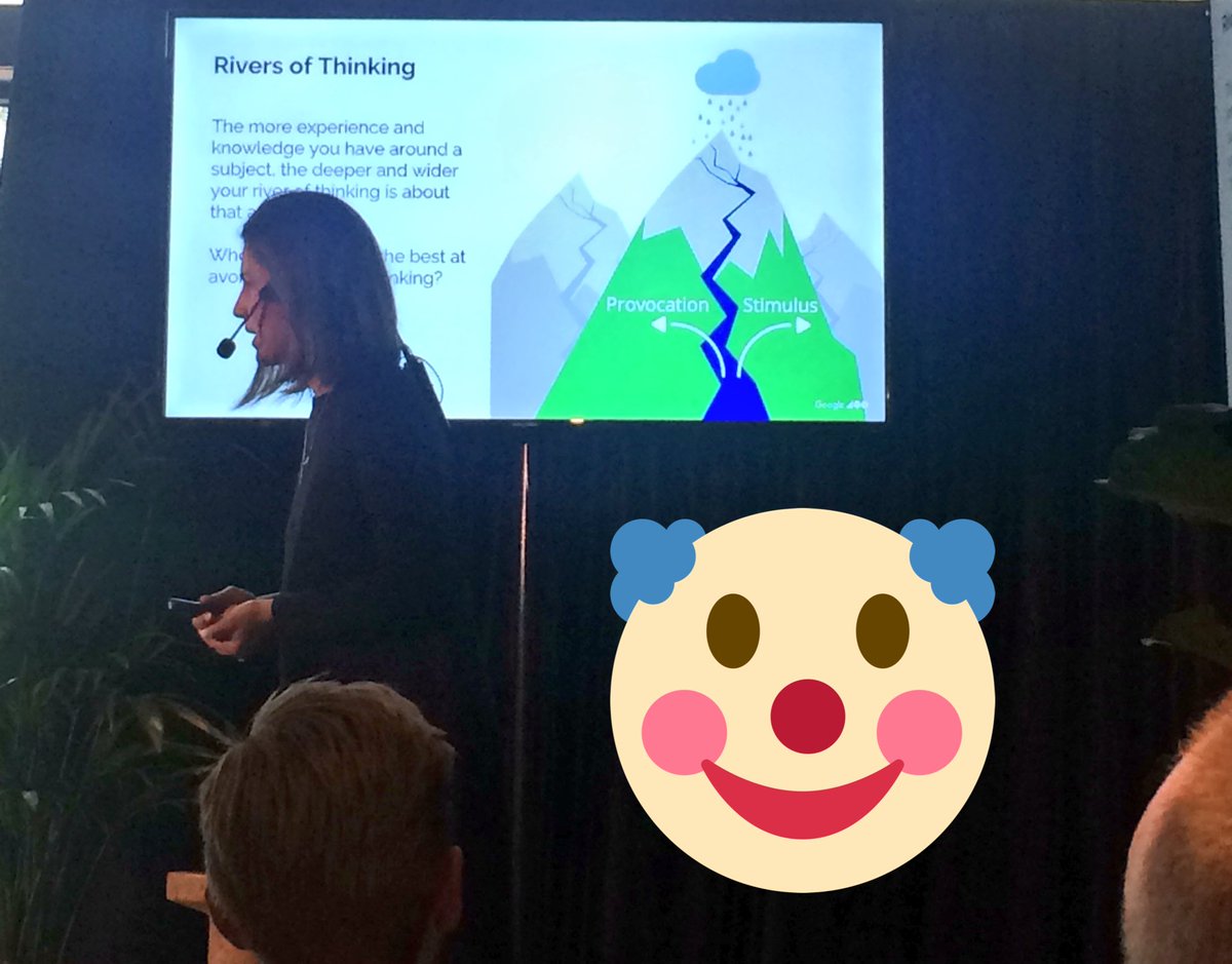 Rosalalalie's tweet photo. 'Don't flow with the rivers of thinking, think like a child' YASSH! @IlinaScott from #GoogleZoo #highfivve #GispenUniversity https://t.co/KZO0lAjxHB