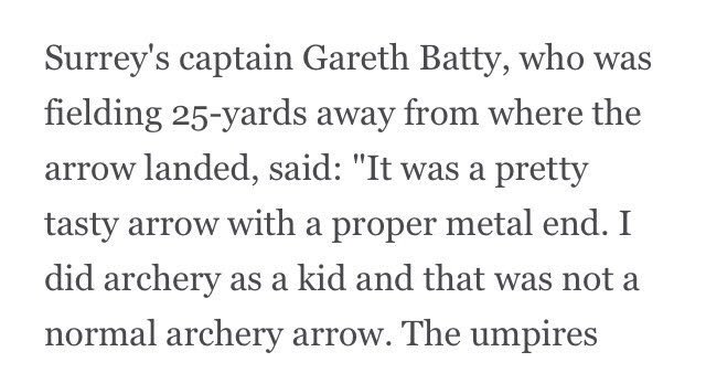 Vitu_E's tweet photo. Gareth Batty on #arrowgate 

#PrettyTastyArrow https://t.co/7xCTJ2Xym8