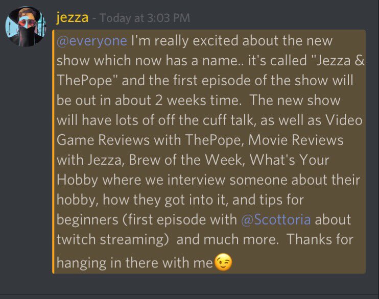 An update on my new podcast, and when the first episode will be out.