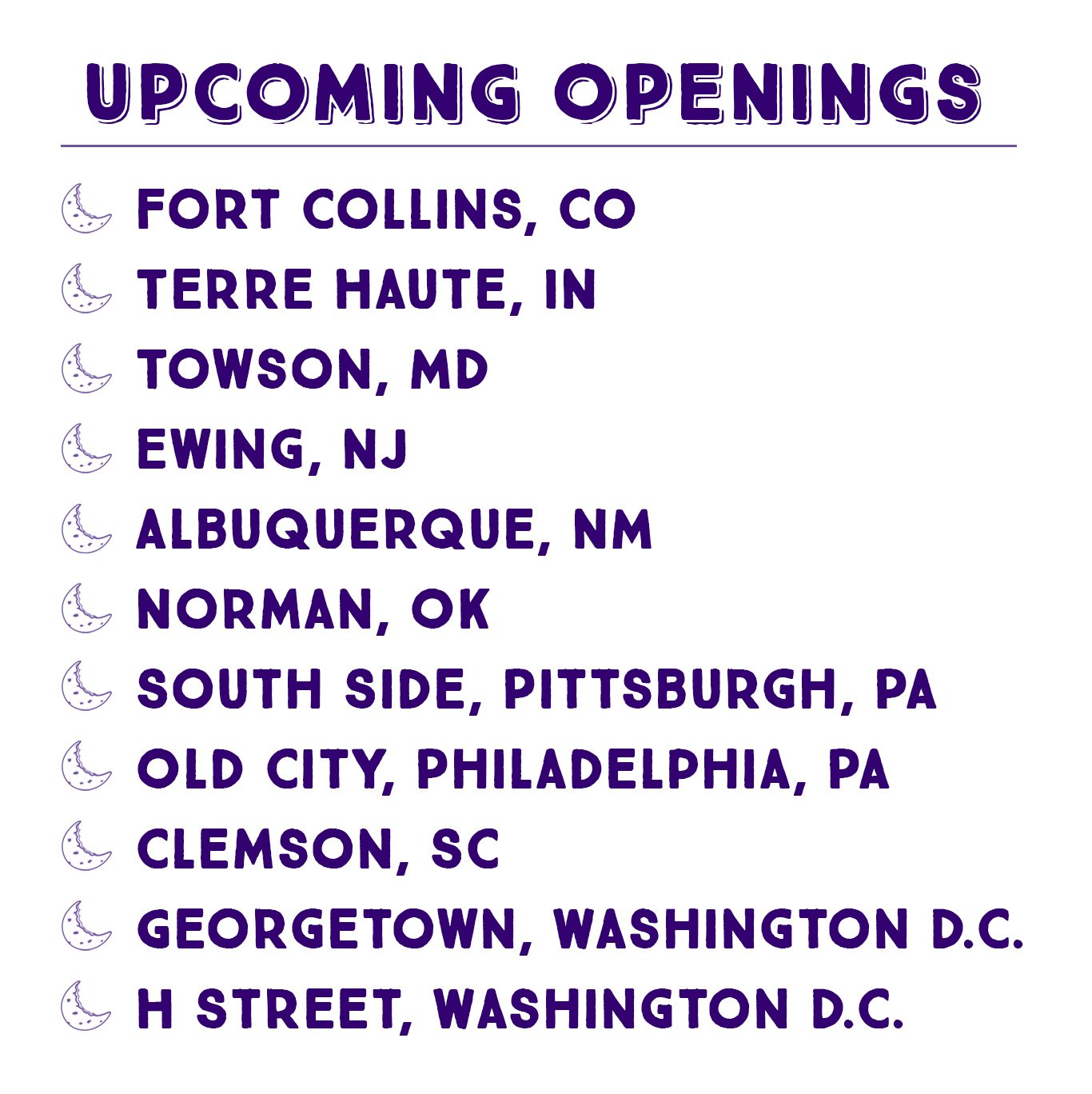 Insomnia Cookies On Twitter More Cookies Are On The Way Check Out Our Newest Upcoming Locations List Https T Co Sdmuorktrp Twitter