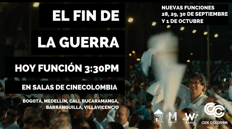 finguerracine's tweet photo. #ElFinDeLaGuerra en salas de @Cine_Colombia, se acerca la función de la tarde 3:30pm en principales ciudades de Colombia. #FelizJueves https://t.co/WklcNvgMWe