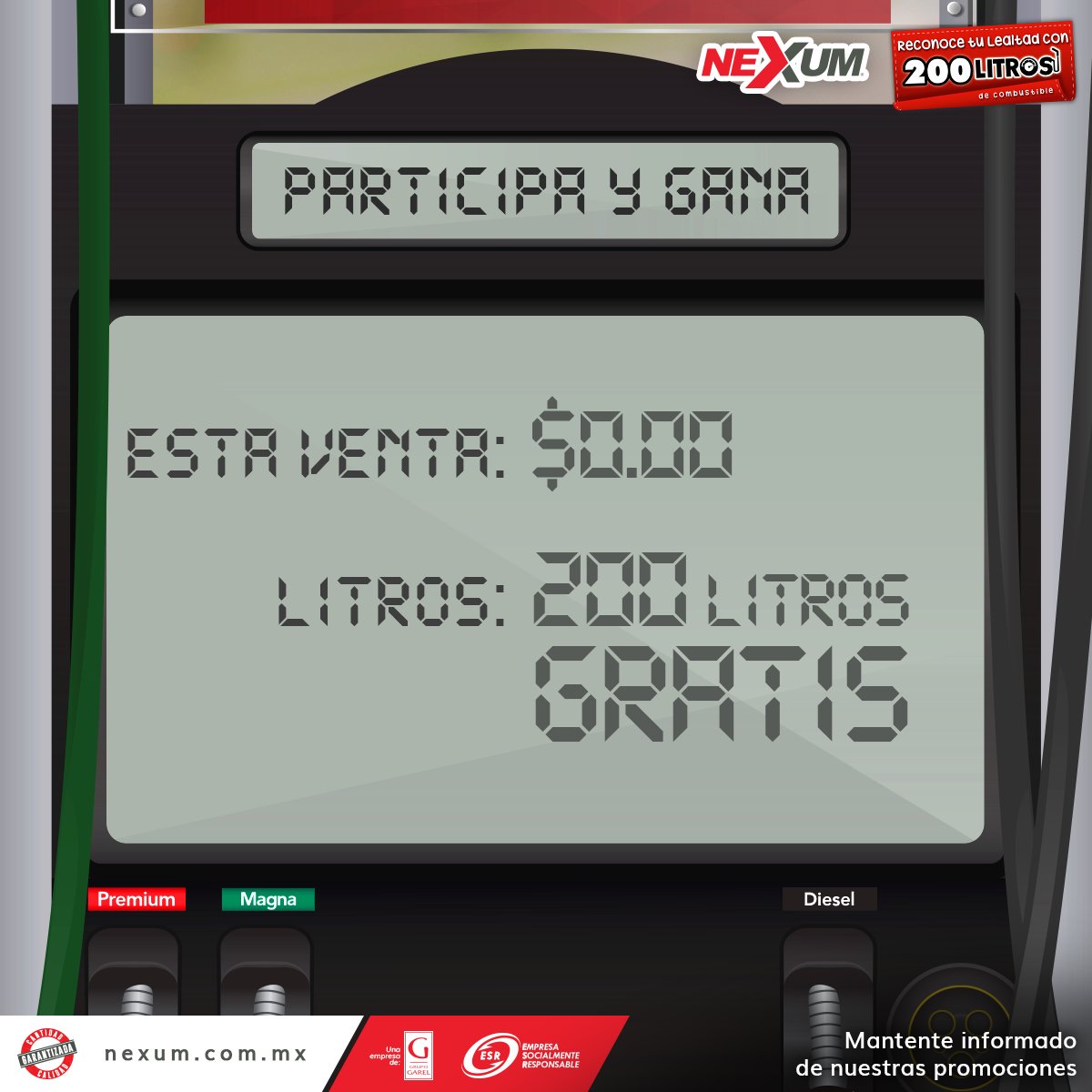 EstacionesNexum's tweet photo. Solicita tu cupón al despachador al cargar en Nexum y participa para ser el próximo #ClienteDelMes acreedor a 200 litros de gasolina gratis. https://t.co/pc6hMVD7uf