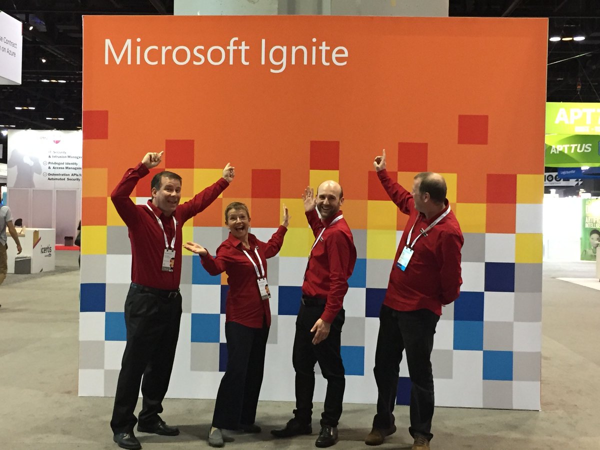 TeamCrossware's tweet photo. It's been a tough week but we're still smiling :) #crossware #msignite https://t.co/4HHwF9dnbJ