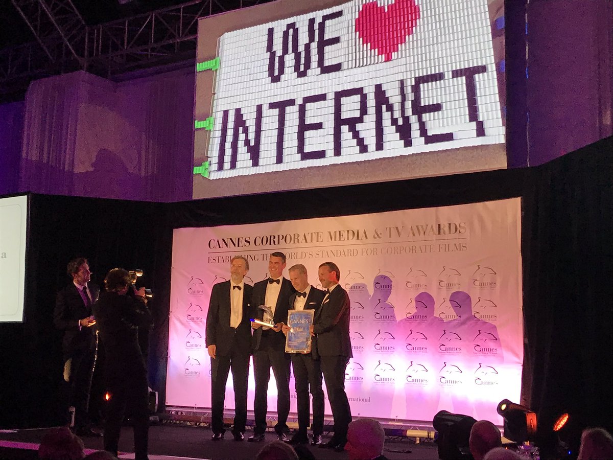 The Internet won a silver dolphin at the Cannes Corporate media &amp; TV awards #TheBackboneOfYourBusiness #TeliaCarrier