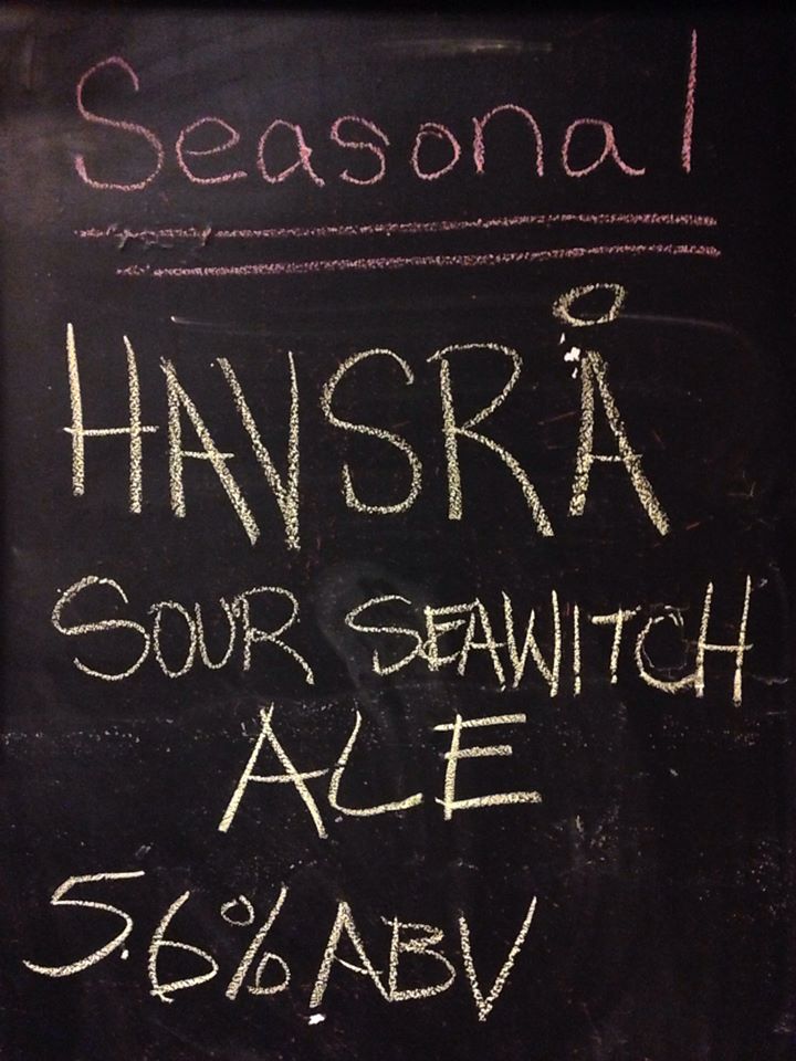 New seasonal on tap this weekend "Havsra - Sour Seawitch Ale".  Horns Up!
