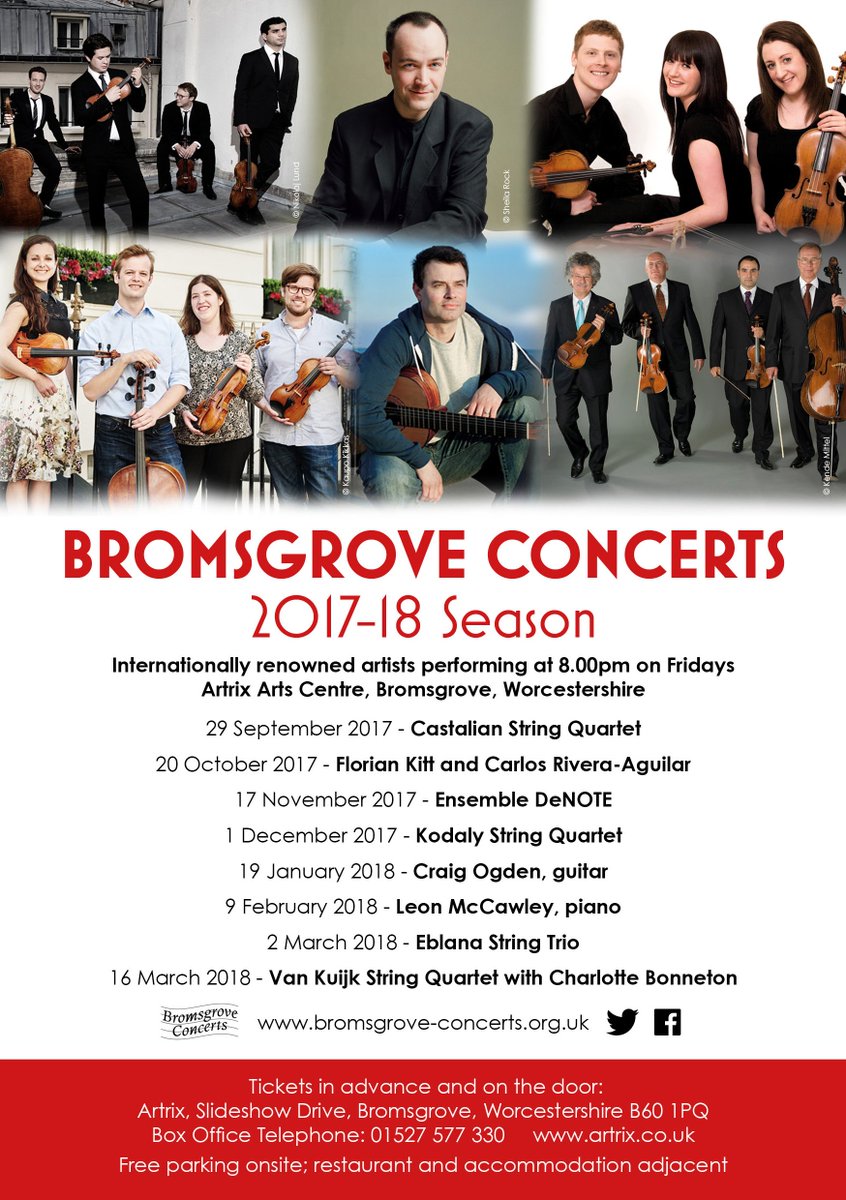 Castalian Quartet open Bromsgrove Concerts' new season on Friday at 8.00pm at Artrix Arts Centre: bromsgrove-concerts.org.uk/index.php/site… <a href="/bromsgrovearts/">BromsgroveArtsAlive</a>