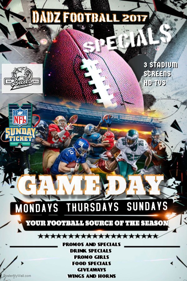 DadzBar's tweet image. THURSDAY NIGHT FOOTBALL AT DADZ!!!