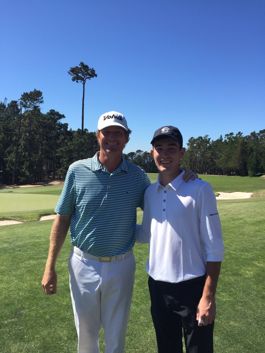 firstteesalina's tweet photo. We were fortunate Dana Huffaker sent us some more pictures of  Jake's trip to Pebble Beach for the PURE Insurance Championship. #firsttee https://t.co/j8lnzb0vJg