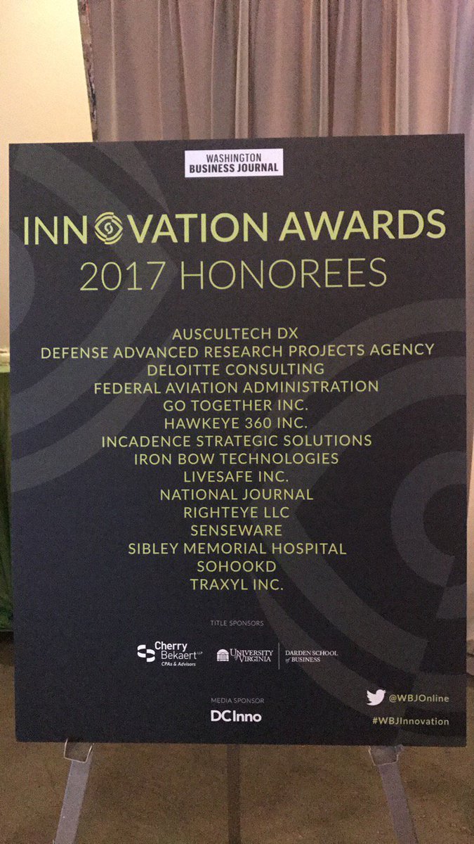 attune_iot's tweet photo. We are thrilled to be a @WBJonline 2017 Innovation Award Honoree! Meet our CEO, @SereneMomen, at the event! https://t.co/Swo7mLPLiT