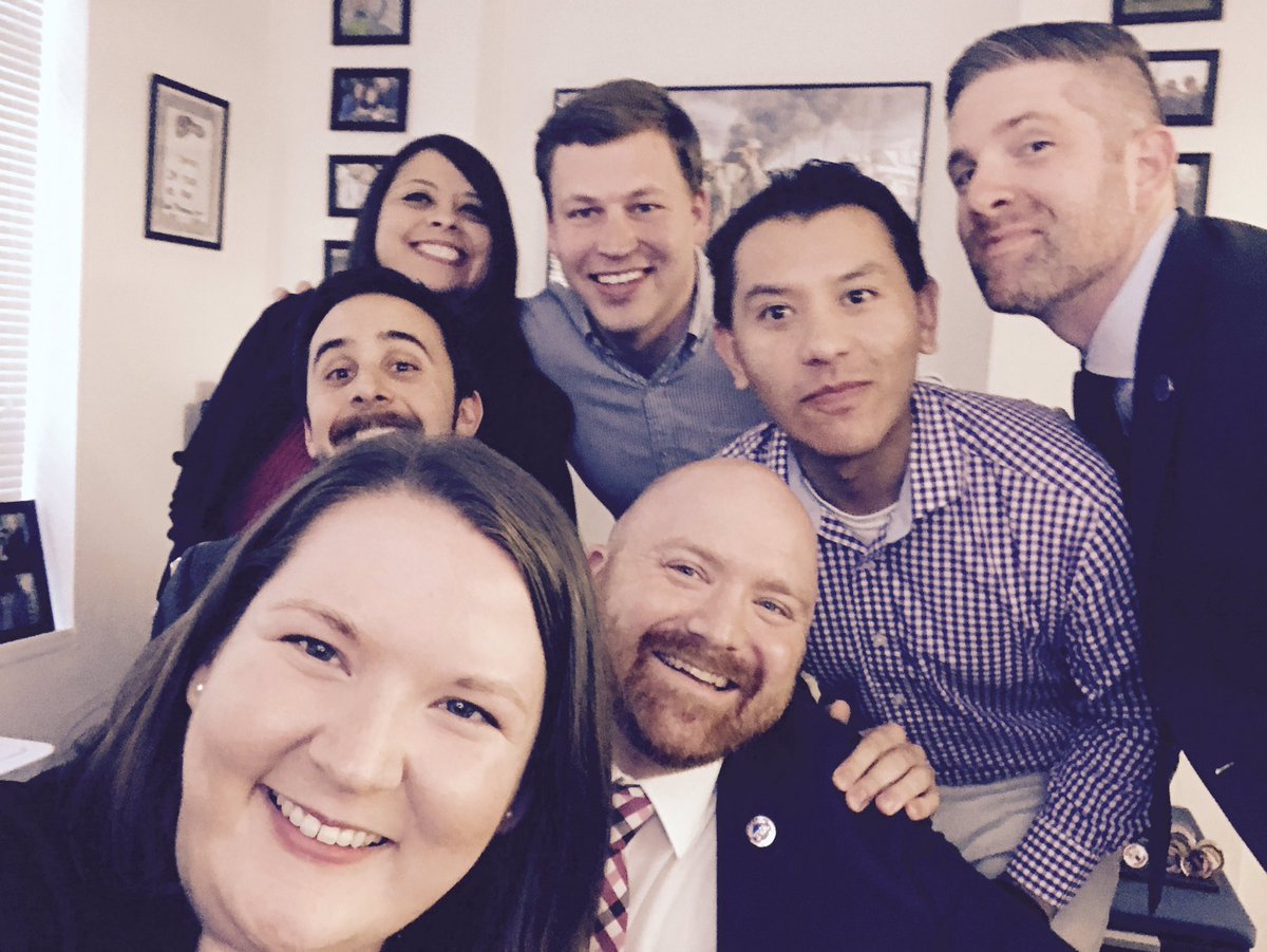 Team <a href="/studentvets/">Student Veterans of America</a> live during Chapter Leader Academy broadcast. Selfies are a great marketing tool for Chapter VPs! #SVALeads
