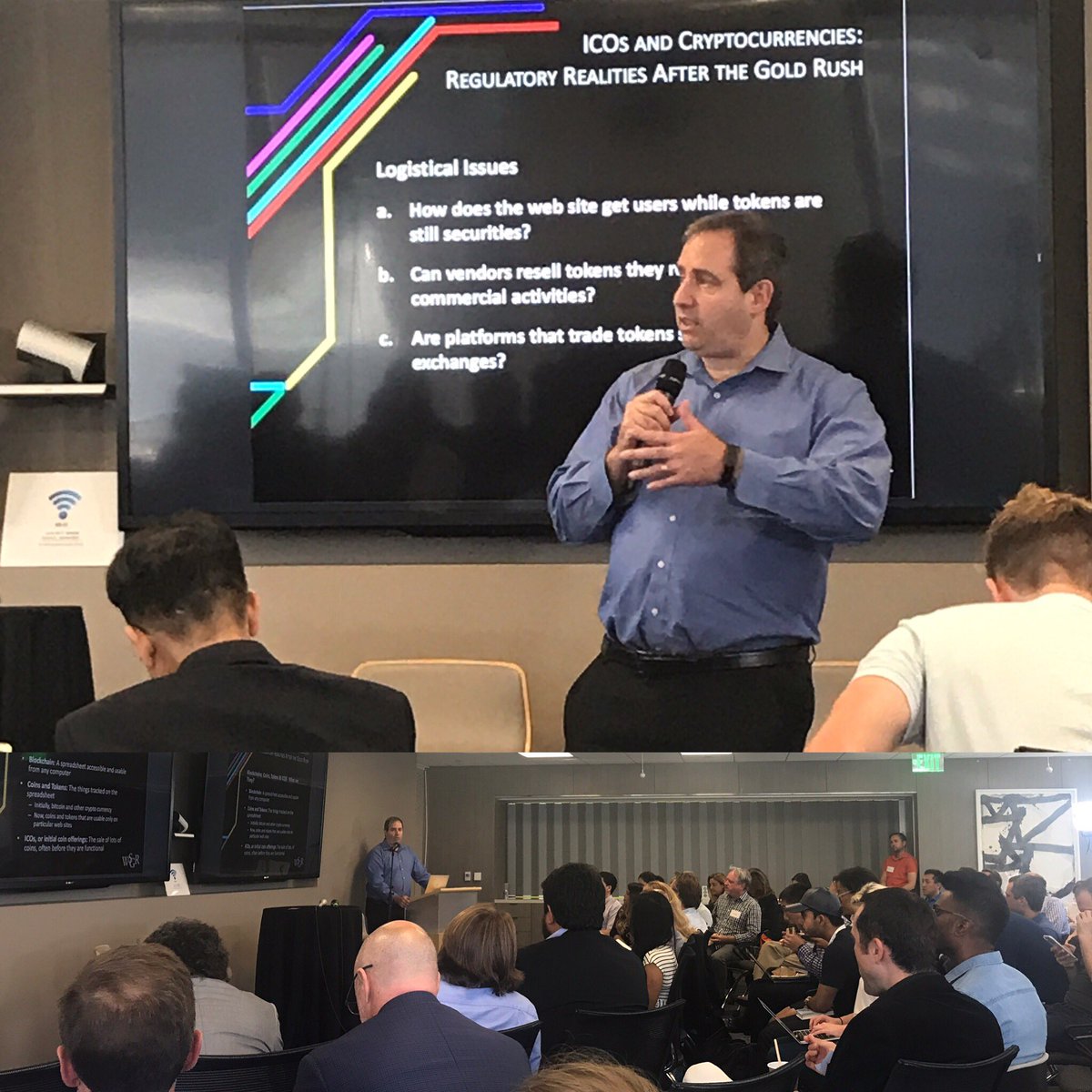 wilsonsonsini's tweet image. Our very own Rob Rosenblum delivers his talk on #ICOs &amp;amp; #Cryptocurrencies to a packed room for @jason @LAUNCH @TWistartups #fintech
