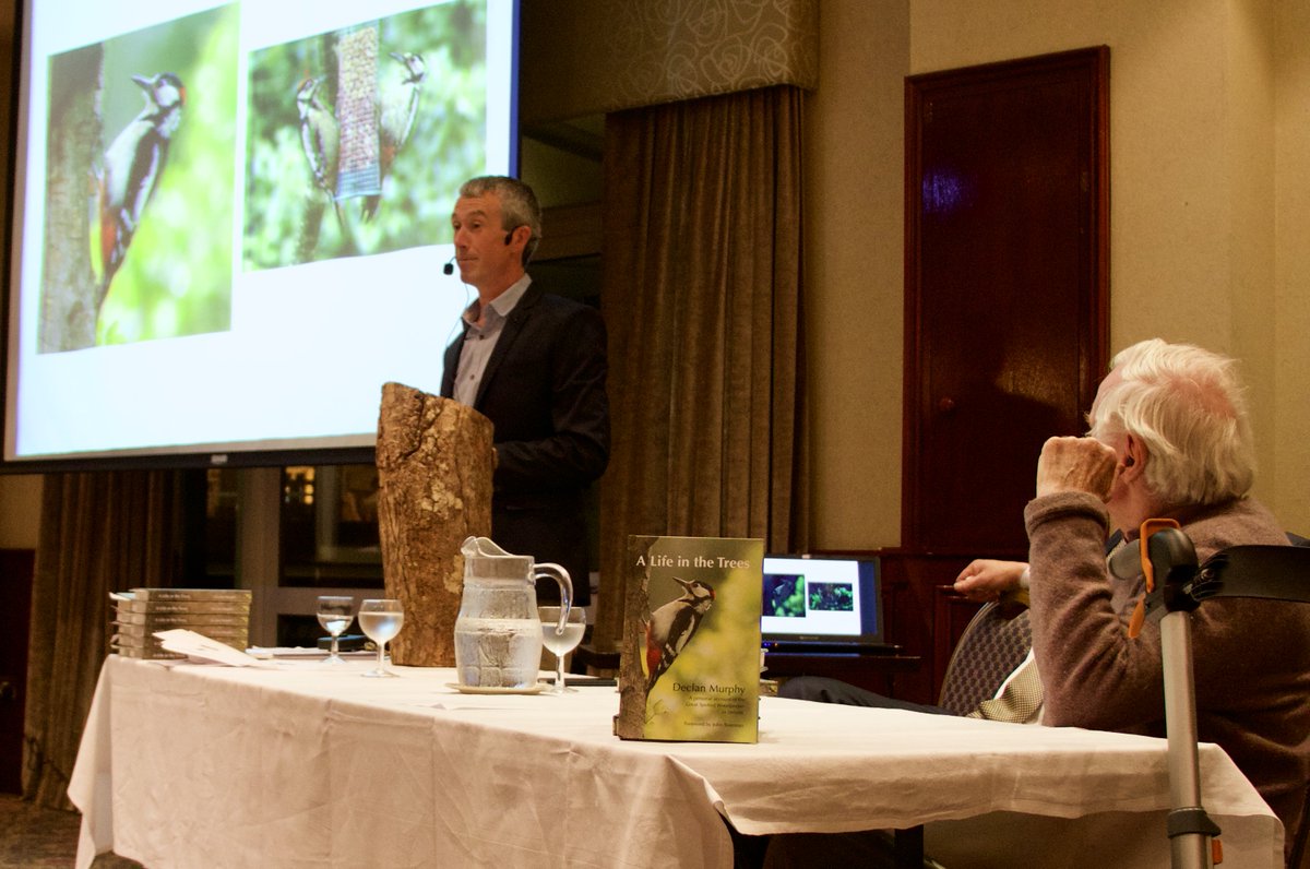 <a href="/JohnBoormanHope/">John Boorman</a> watches Declan Murphy launch his book about a Great Spotted Woodpecker family in Glendalough tonight.