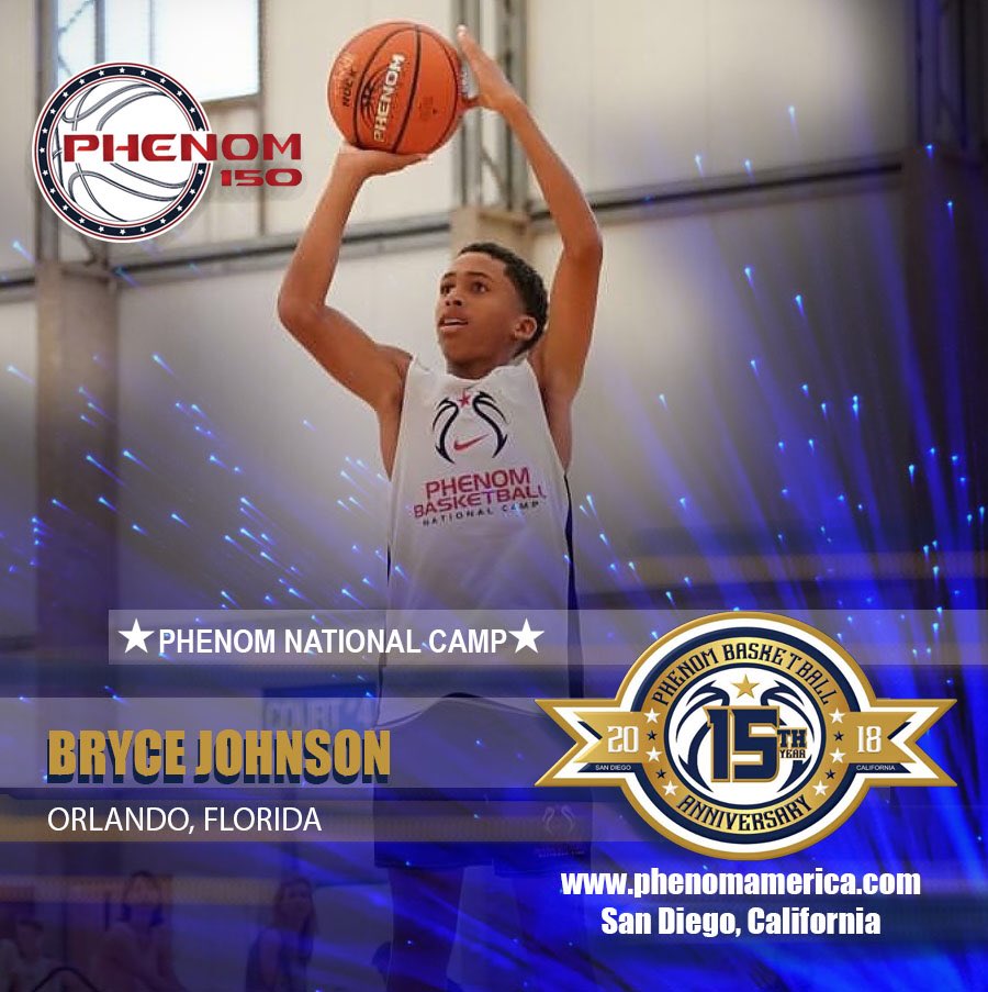 PhenomAmerica's tweet photo. "15 year Anniversary"
Phenom Basketball is excited to announce that Bryce Johnson (Orlando, Fa) will be attending the Phenom National Camp https://t.co/Kdm31EtoqX