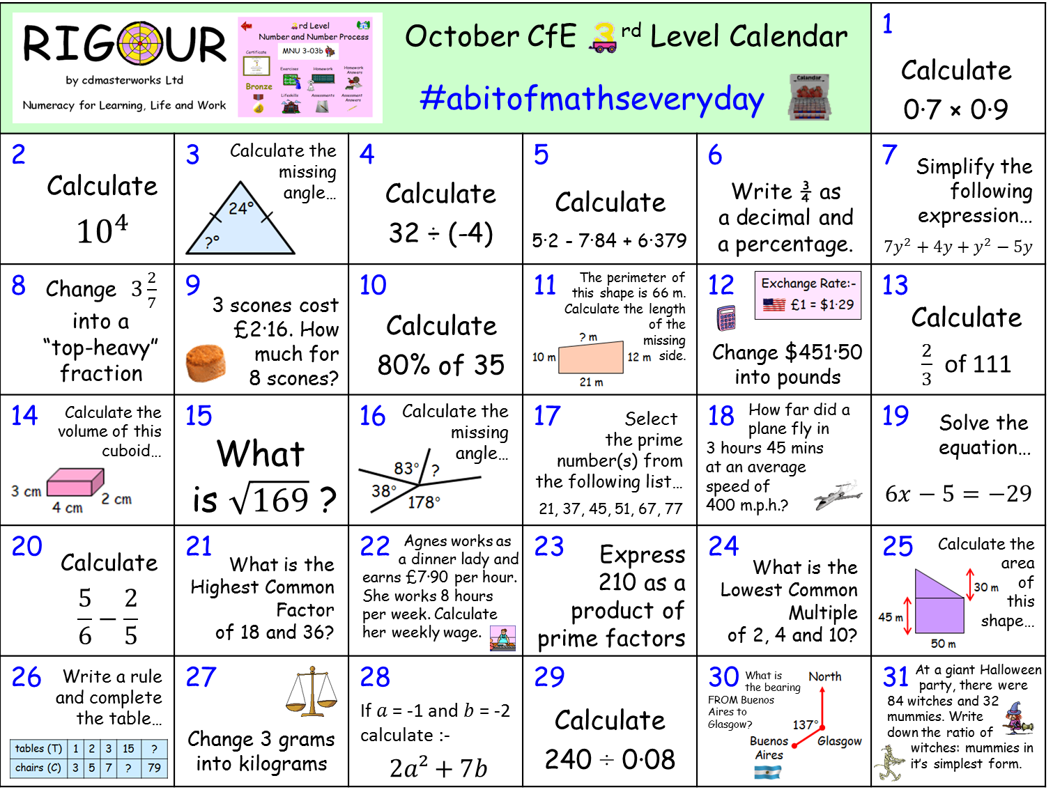 October 3rd Calendar
