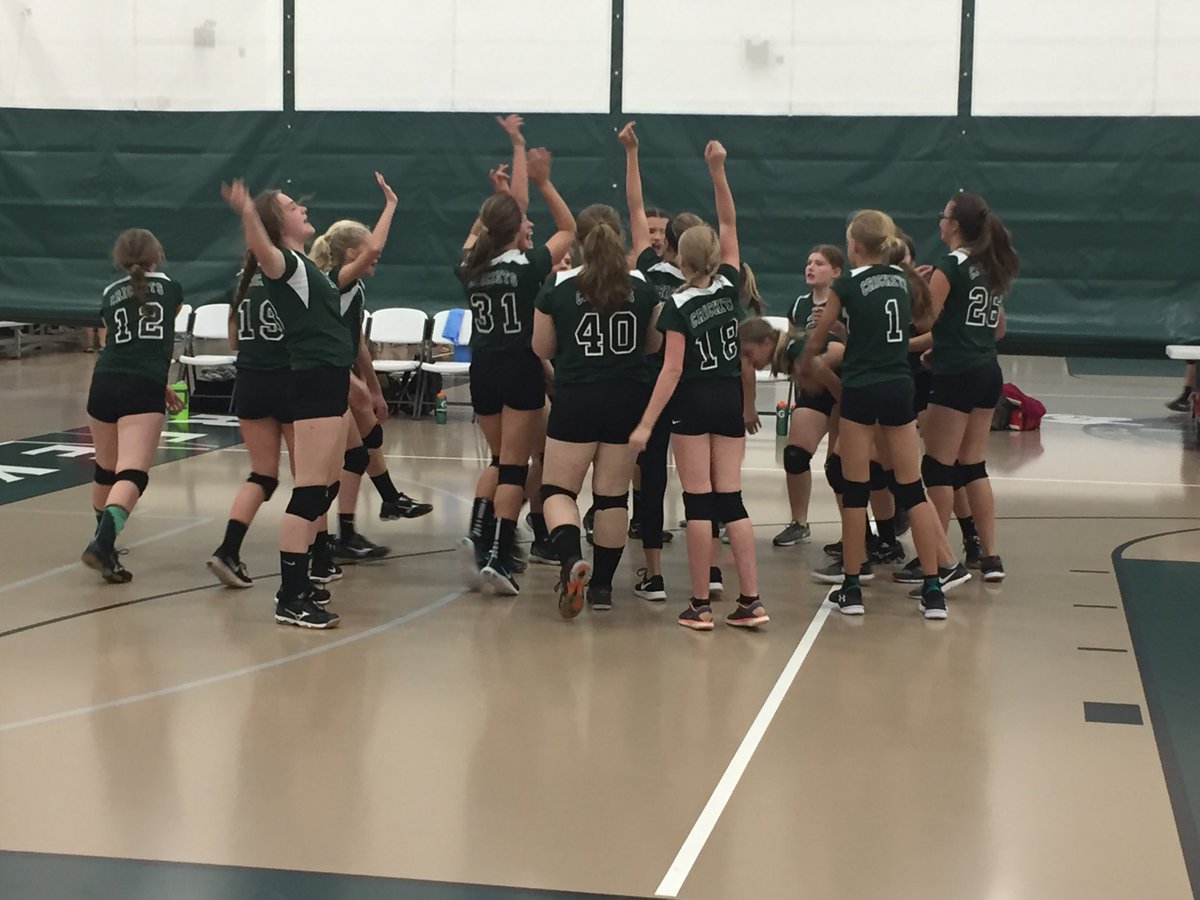 Seventh grade girls beat eleva four sets out of five #gocrickets