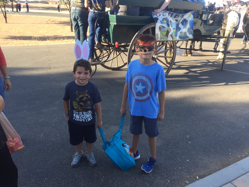 Getting ready for the Combs High Homecoming parade!