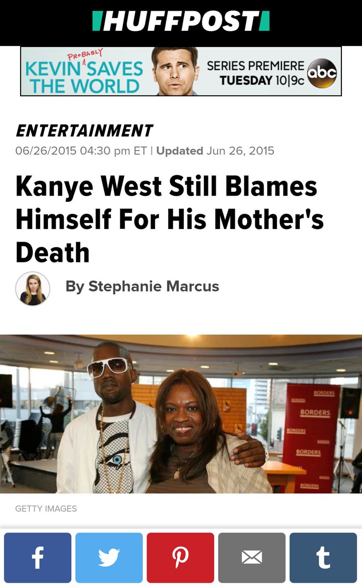 Kanye still blames himself for his mother's death