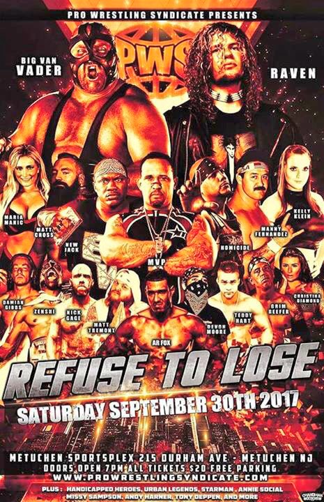 blklkp's tweet photo. THIS Sat LIVE in #MetuchenNJ it's the #ReturnOfPWS as we present #RefuseToLose2k17 #LiveProWrestling hosted by @CaribbeanLarryL #PWS #wwe https://t.co/xwSdZxt5sH