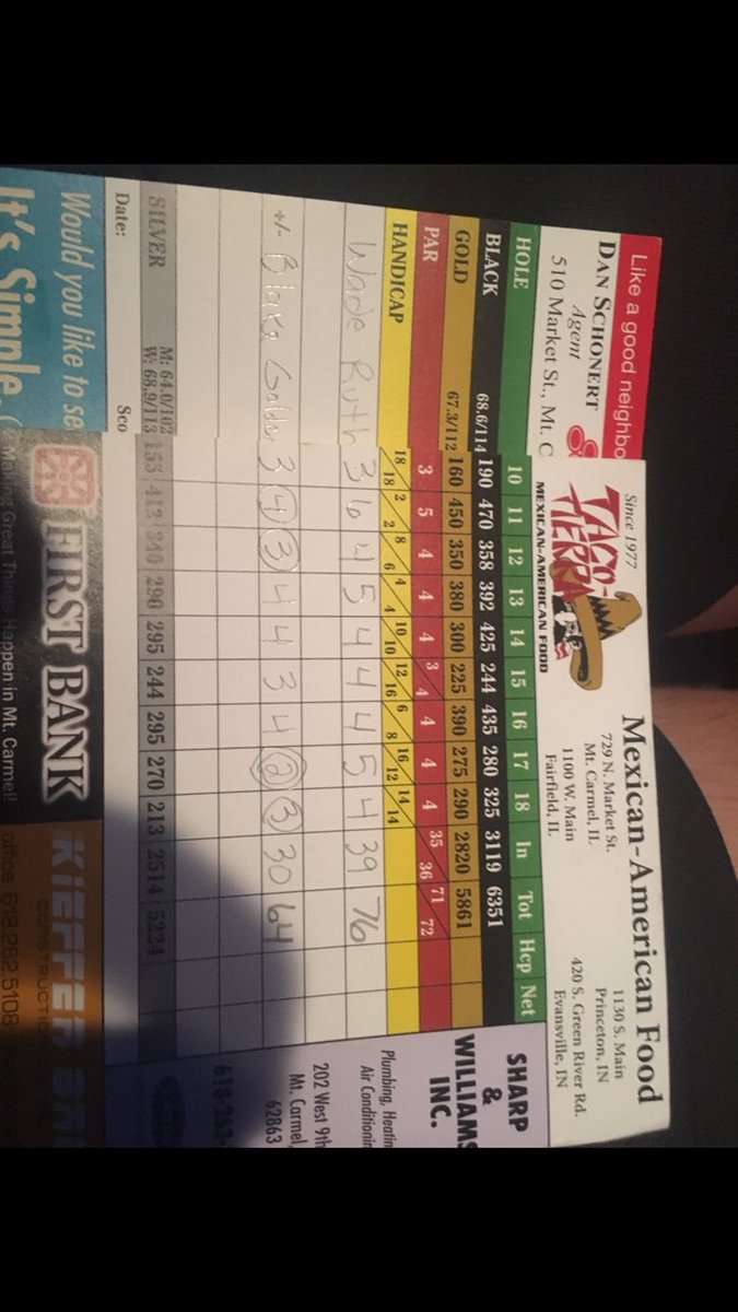 WadeRuth20's tweet photo. I shot a 76 today, @blakegolden2018 only beat me by 12. #64 https://t.co/SSsbvNJHya