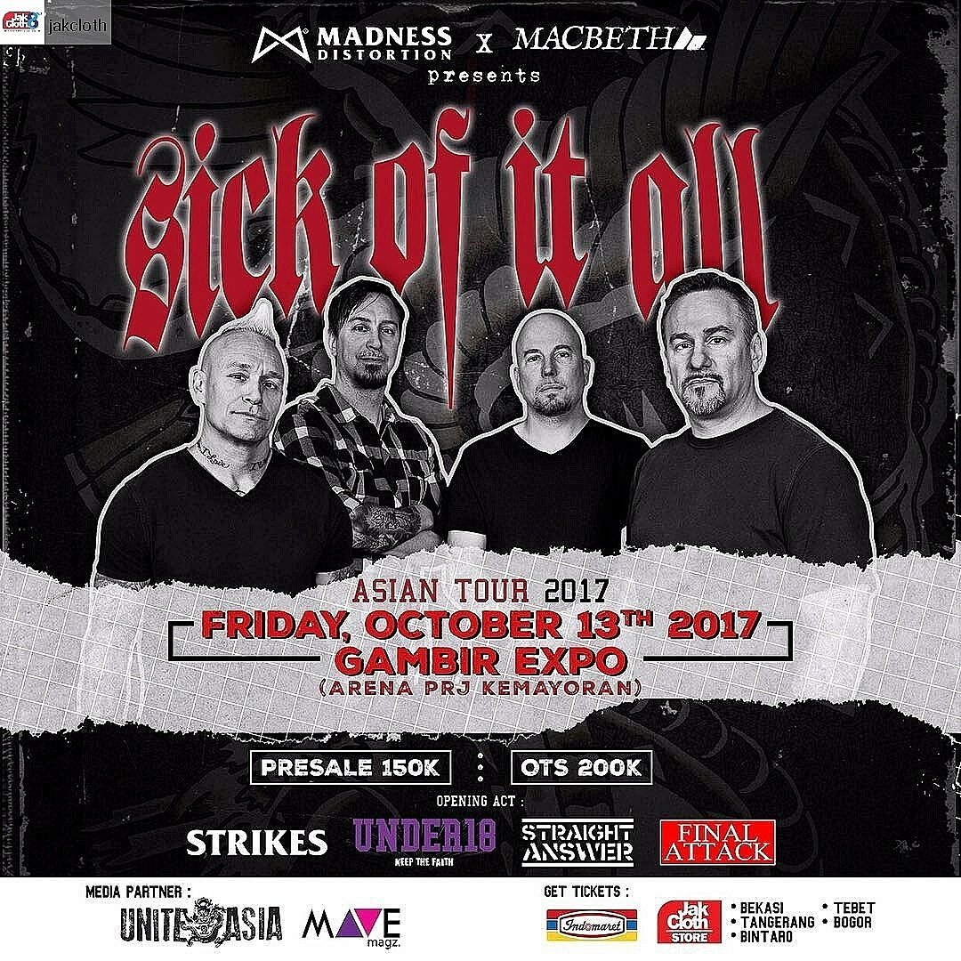 FOR YOUR INFO #INDONESIANHARDCORE

@madnessdistortion x @macbethindonesia 
Presents:

@sickofitallnyc Asia Tour 2017