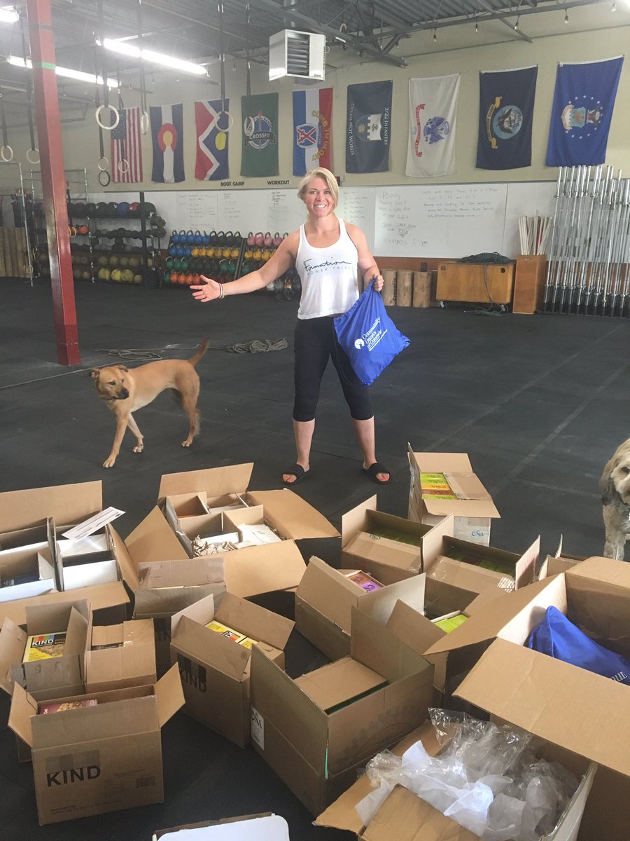 kolson23's tweet photo. Count down to @domorechallenge begins! Look at all these goodies- it's a workout just sorting it all... so greatful!! #dmcc2017 #reps4rett https://t.co/abU3S0CVIc