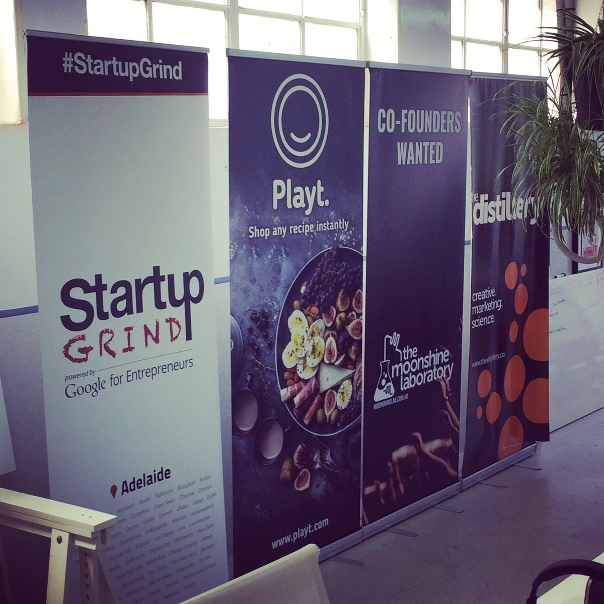 Moonshine is now leading #startupgrindadl  really looking forward to the first speaker! Stay tuned...