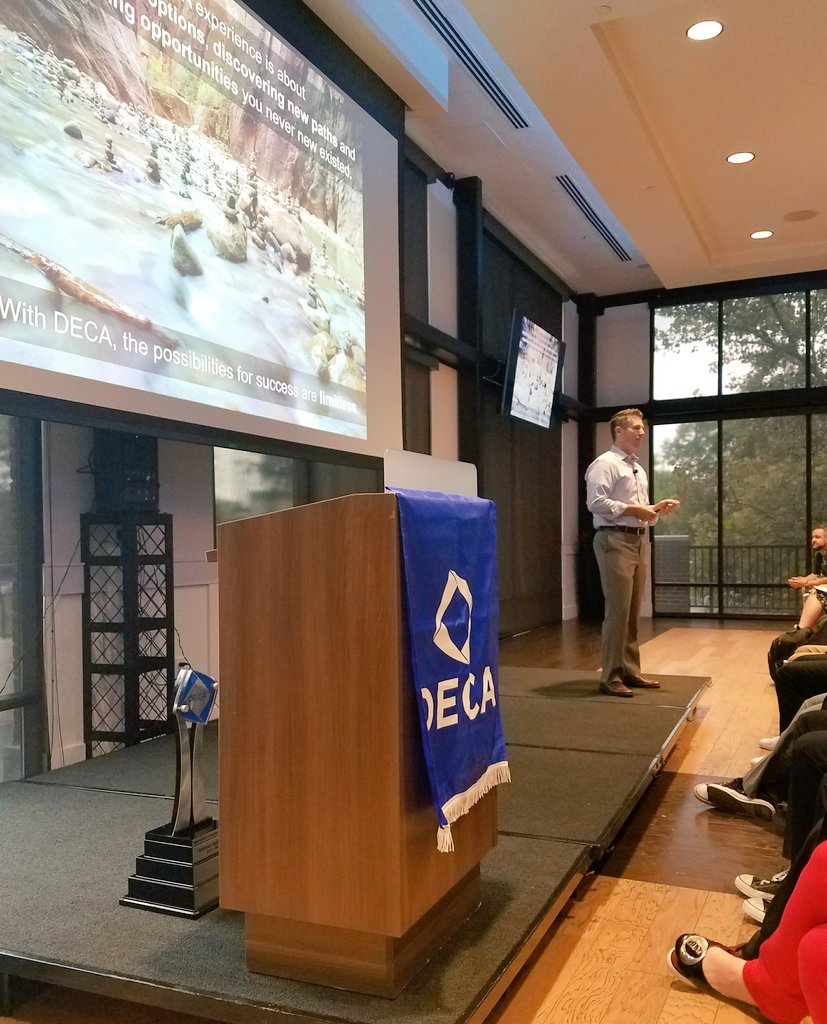 UT_DECA's tweet photo. Thank you Aaron Simpson and @Maverik! It was an honor to hear you speak at our leadership conference today. #utdeca #flc #adventure https://t.co/dHNZ7uzLG0
