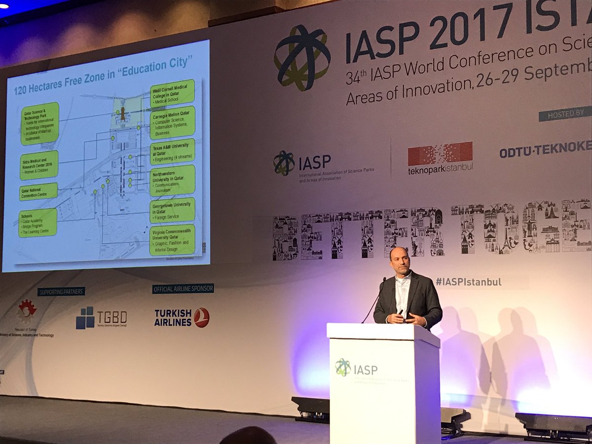 Creating an innovation environment <a href="/QSTP/">Qatar Science & Technology Park</a>. Day 3 at #IASPistanbul