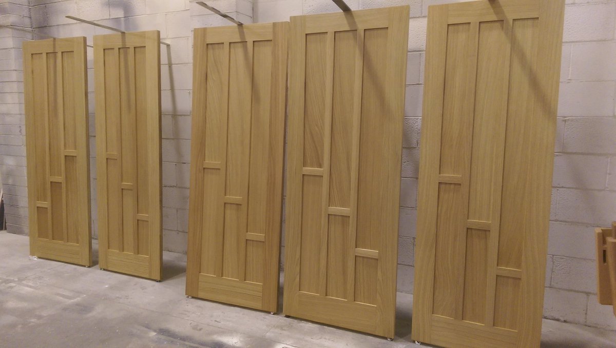 Oak doors clear lacquered. Spending extra in doors. Don't let the finish down. Give them the real deal. #lacquer #oak #doors #sprayed