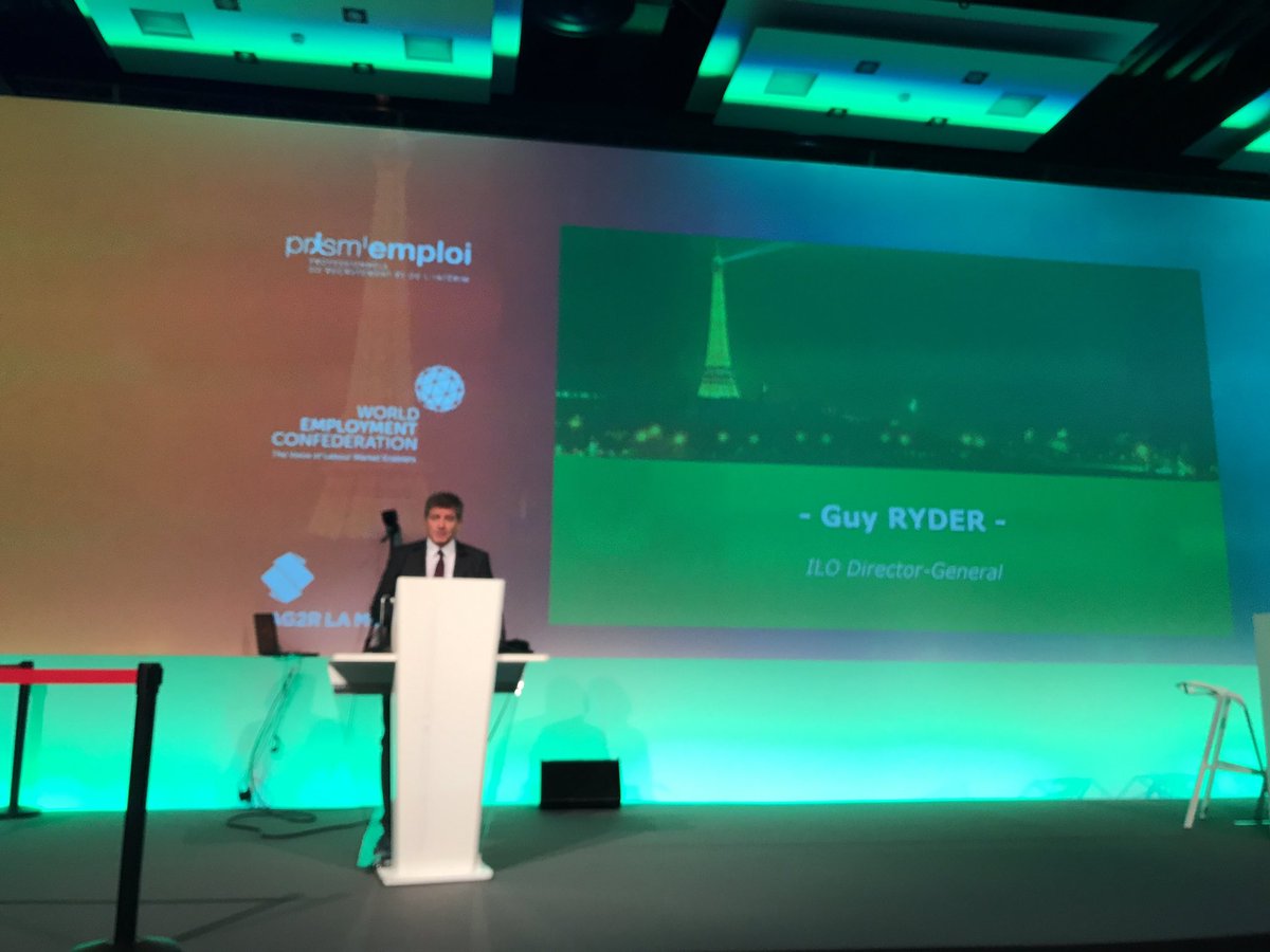 ANNEMARIEMUNTZ's tweet photo. @GuyRyder @ilo @WECglobal #wecparis2017 stating the importance of C181 for the employment industry #licenceto operate and participate in FoW https://t.co/beDhd5K8yy