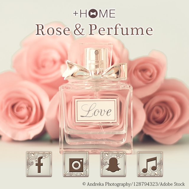 Home 公式アカウント Twitterren 新作情報 薔薇と香水 可愛らしいボトルの香水とピンクローズ エレガントでオシャレなテーマです Dlはこちら T Co Df2pa2zmde きせかえ 壁紙 Plushome