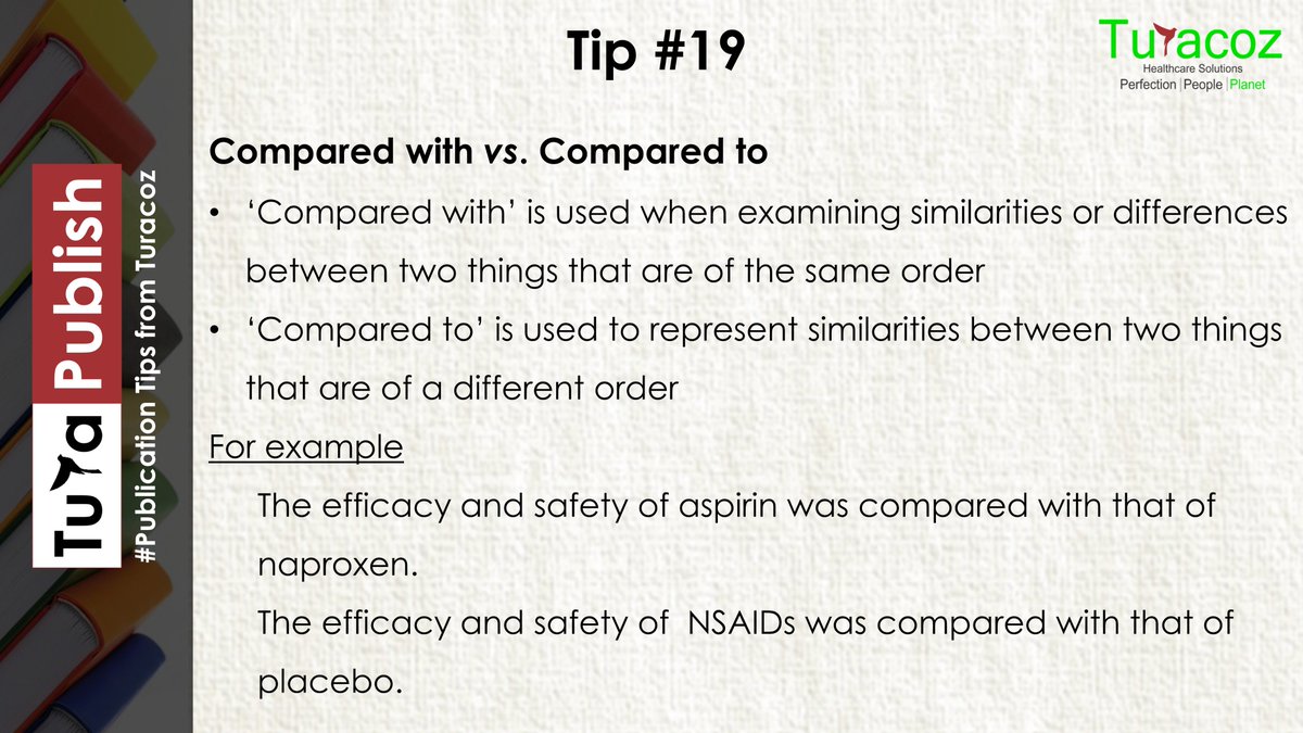 turacoz's tweet photo. #TuraPublish shares #publicationwriting #medicalwritingtips #Compared to # Compared with https://t.co/qB8ckz5MnD