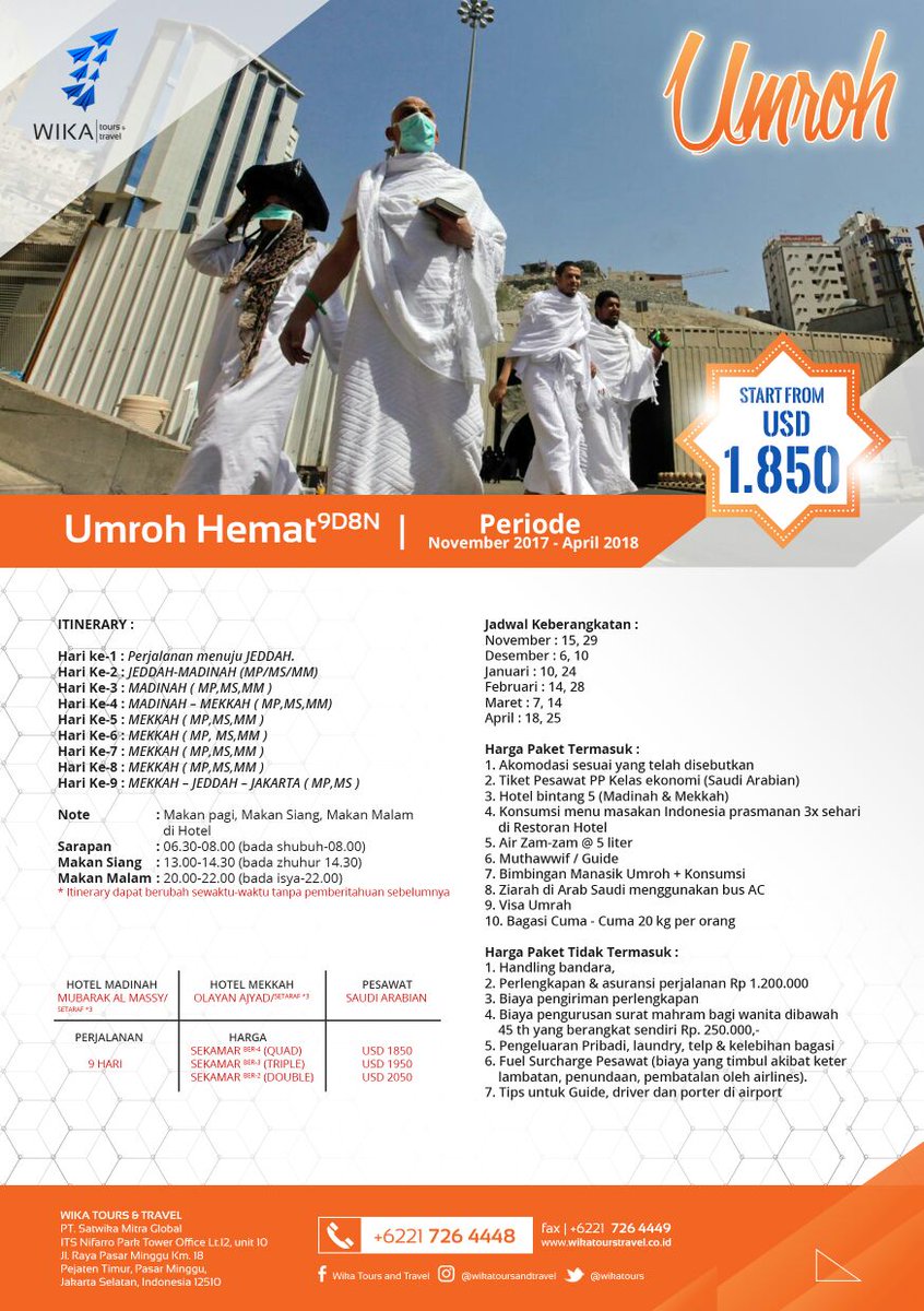 wikatours's tweet photo. Assalamuallaikum wr.wb 
@umrahawalmusim Semoga dimudahkan rizki dan langkah kita untuk menjadi tamu Allah di Baitullah,Aamiin ya Rabb https://t.co/mniqGp4beW