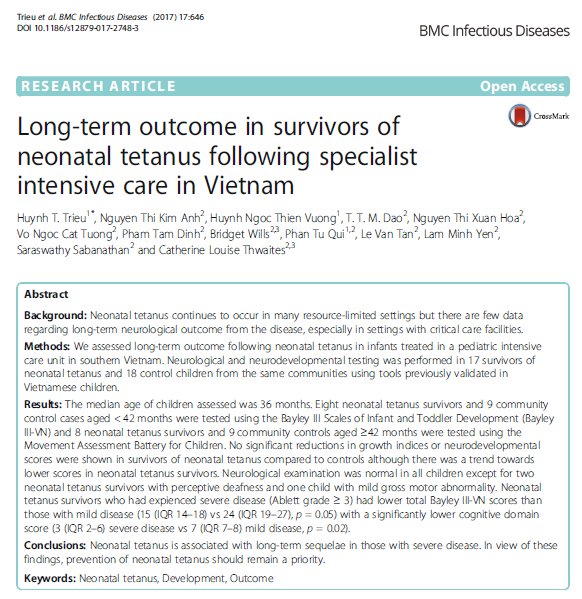 EIgroup_OUCRU's tweet photo. Challenging work looking at #longtermoutcome in critically ill neonates with #tetanus
https://t.co/cwcioq95B3 https://t.co/psetb6Z5fD