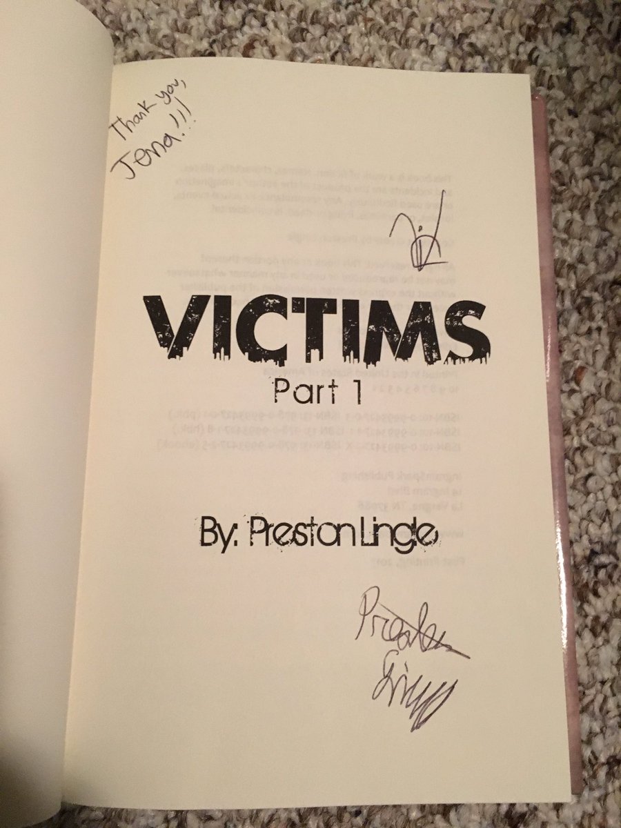 TheNintenBlurb's tweet image. Victims has made its way up to Canada. Congratulations to @PrestonLingle for pursuing his passion and making a great product @VictimsBooks
